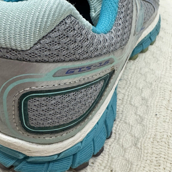 Brooks Adrenaline GTS 16 Running Shoes Womens Size 10 Silver Teal 1202031B170 - Picture 15 of 16